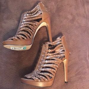 BCBG caged heels